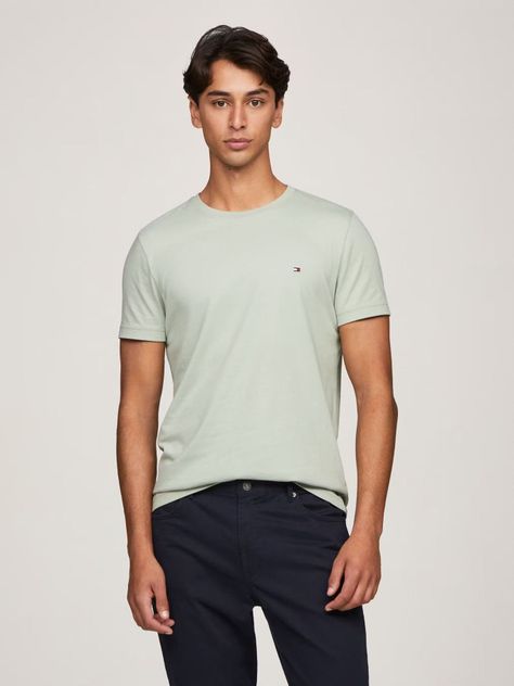 Polera Essential Cotton C-Neck Slim Fit Verde Tommy Hilfiger-0