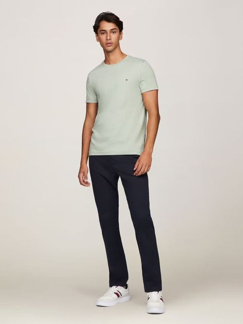 Polera Essential Cotton C-Neck Slim Fit Verde Tommy Hilfiger-1