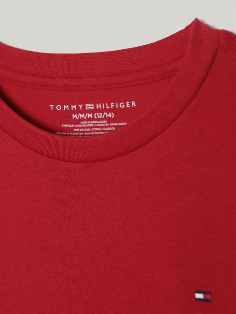 Polera De Niño C-Neck Con Logo Rojo Tommy Hilfiger-3
