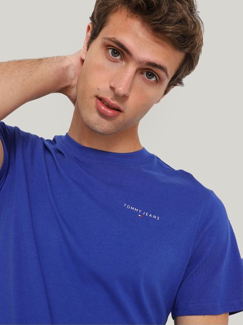 Polera Hombre Logo Slim Azul Tommy Jeans-3