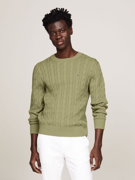 Sweater Classics Trenzado Verde Tommy Hilfiger-0