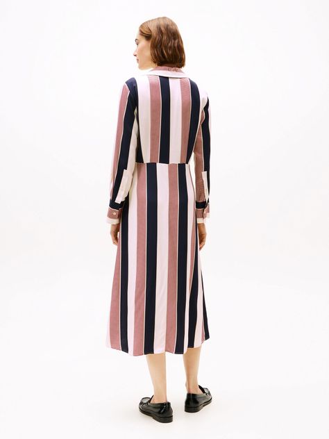 Vestido Global Viscosa Stripe Multicolor Tommy Hilfiger-1