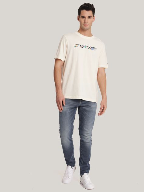 Polera Con Logo Multicolor Beige Tommy Hilfiger-1