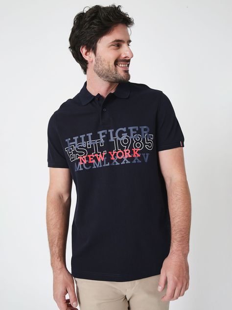 Polo Regular Fit Monotype Logo Azul Tommy Hilfiger-0