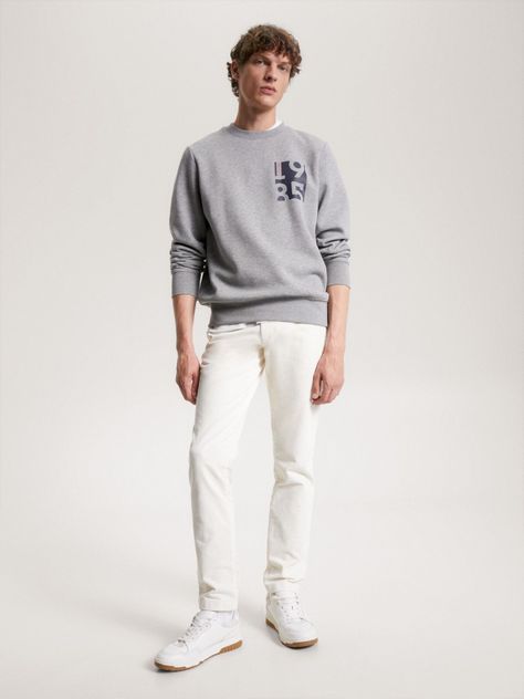 Polerón C-Neck Con Logo Estampado Gris Tommy Hilfiger-1