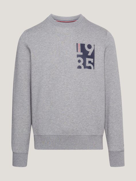 Polerón C-Neck Con Logo Estampado Gris Tommy Hilfiger-4