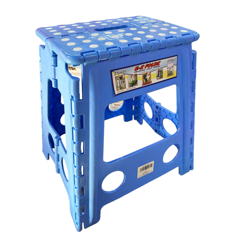 Taburete Plástico Plegable - Celeste-0