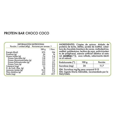 Caja 16 barritas Whey sabor chocococo 45 grs.-1