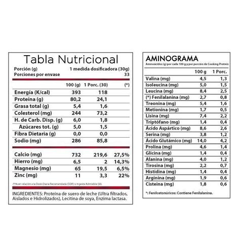Proteína para cocinar Whey Cooking sin sabor 1 kg.-1