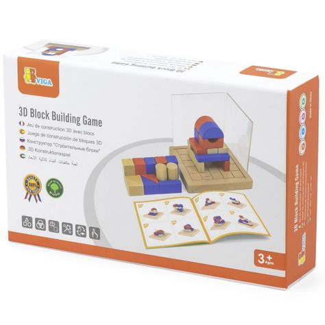 Juego De Bloques 3d De Construcción Hechos De Madera.-1
