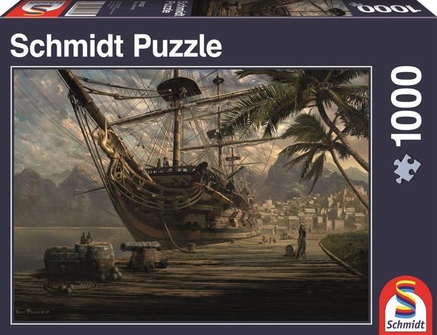 Puzzle 1.000 piezas Barco Anclado-0