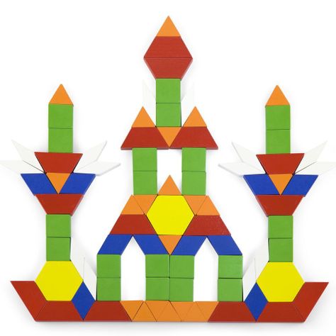 Juego De Bloques Geométricos De Madera. 250 Pzas.-2