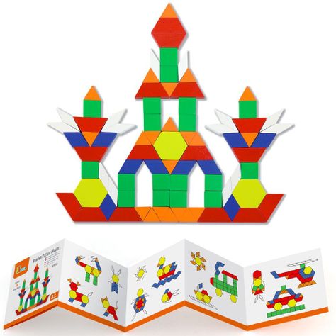 Juego De Bloques Geométricos De Madera. 250 Pzas.-1