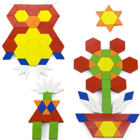 Juego De Bloques Geométricos De Madera. 250 Pzas.-3