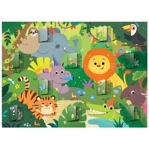 Puzzle Rompezabezas de Ventanas de Animales de la Jungla-1