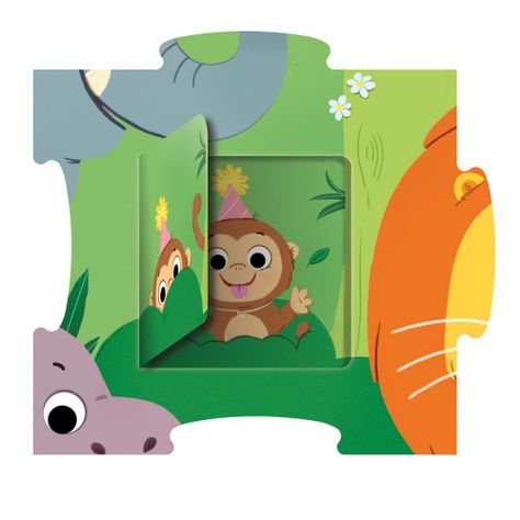 Puzzle Rompezabezas de Ventanas de Animales de la Jungla-0