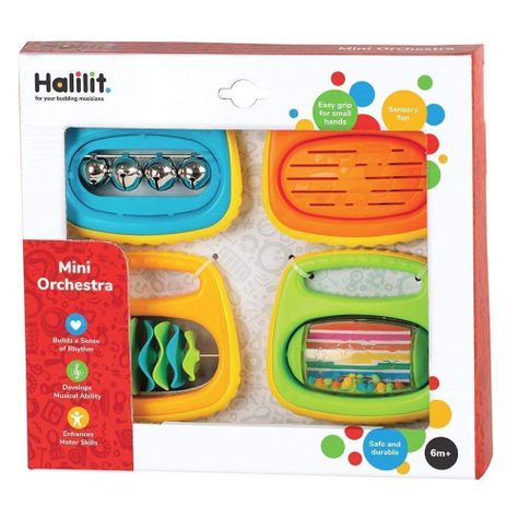 Instrumento Musical Sonajero Mini Orchestra Set 4 Halilit-0