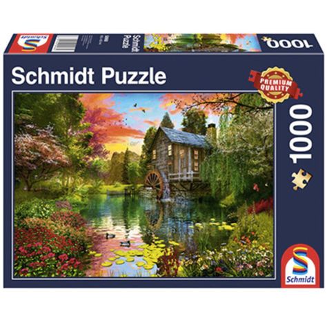 Puzzle 1.000 piezas Molino de agua-0