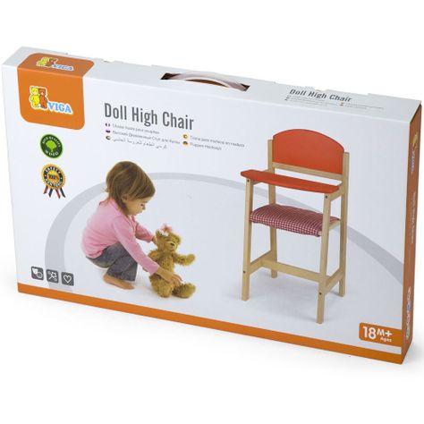 Silla Alta Para Muñecas. Silla Para Comer De Madera.-3
