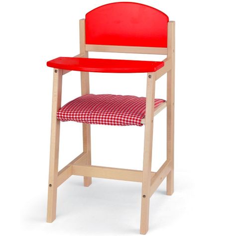 Silla Alta Para Muñecas. Silla Para Comer De Madera.-0
