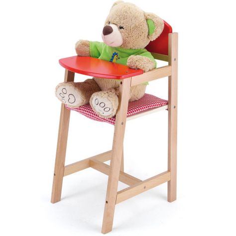 Silla Alta Para Muñecas. Silla Para Comer De Madera.-2