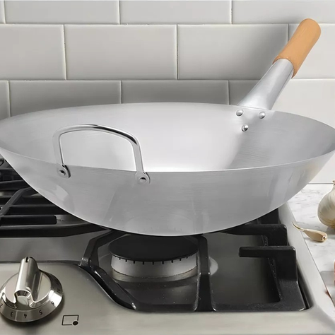Wok tradicional chino de 45cm acero al carbono-1