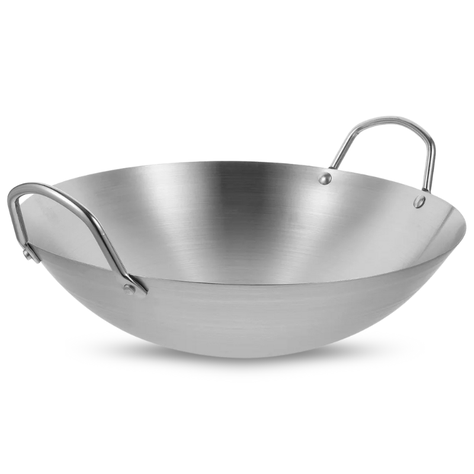 Wok disco tradicional chino de 50cm acero al carbono-3