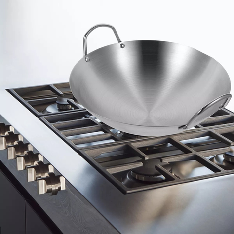 Wok disco tradicional chino de 50cm acero al carbono-6