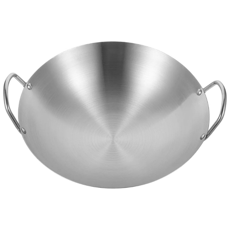 Wok disco tradicional chino de 45cm acero al carbono-4
