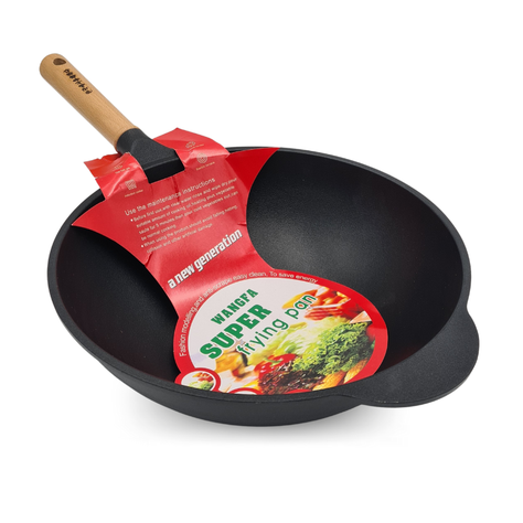 Wok chino 32cm mango madera aluminio fundido antiadherente-1