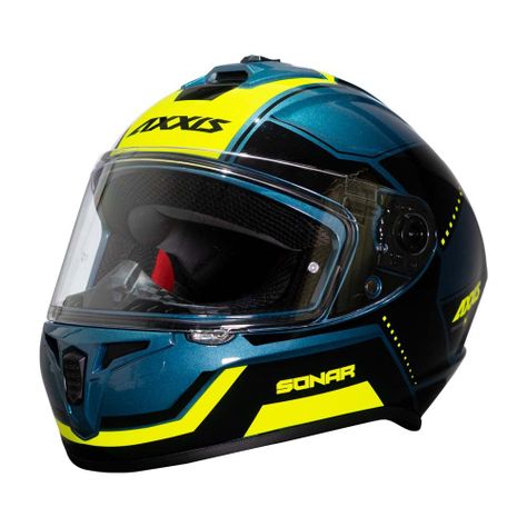 Casco De Moto Axxis Draken S Sonar E17 Azul Brillo-1