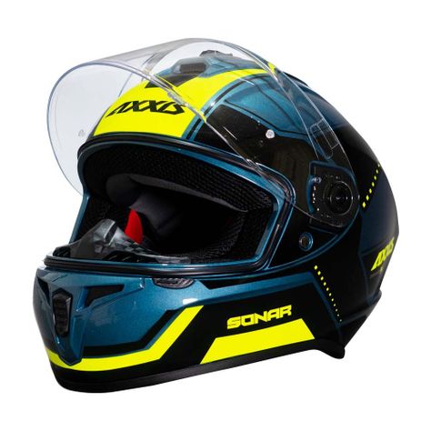 Casco De Moto Axxis Draken S Sonar E17 Azul Brillo-2