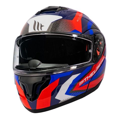 Casco de Moto MT Helmets - ATOM SV Híbrido B7 azul Brillo + Antiempañante Fogoff-1