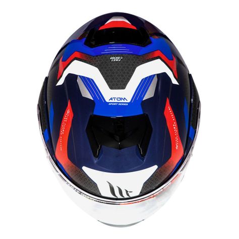 Casco de Moto MT Helmets - ATOM SV Híbrido B7 azul Brillo + Antiempañante Fogoff-4