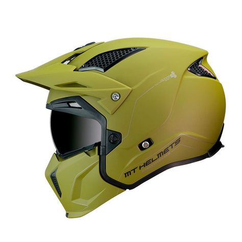Casco De Moto Mt Helmets Streetfighter Sv Solid A6 Verde Mat-1