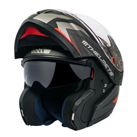 Casco de Moto MT Helmets - ATOM SV Híbrido F5 Rojo Mate + Antiempañante Fogoff-1