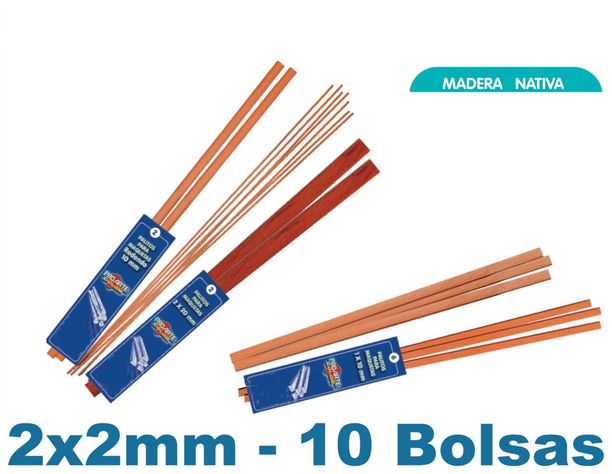 Palo Maqueta 2x2mm Rauli Bolsa (10palos) - 10bolsas-1