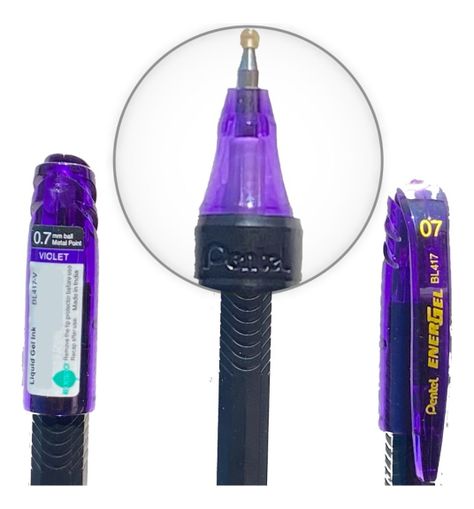 Roller Energel Lapiz Gel Pentel Makkuro 0,7mm Violet - 12uni-4