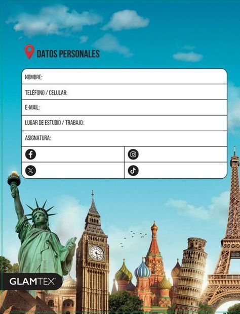 CUADERNO GLAMTEX UNIVERSITARIO TDURA 100H 7MM LUGARES 10UN-1