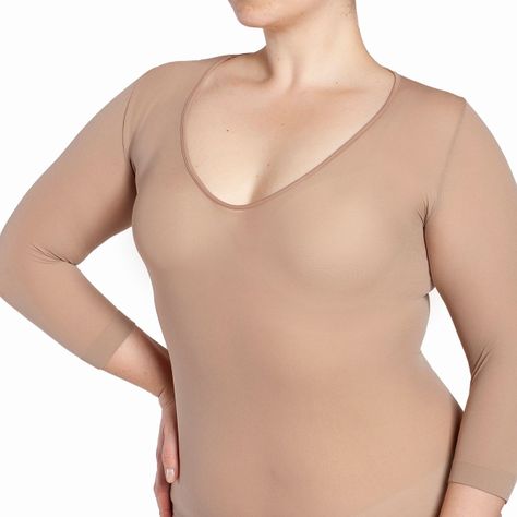 Chemisette Sin Costura Escote Beige-0