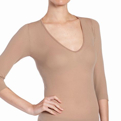 Chemisette Sin Costura Escote Beige-1