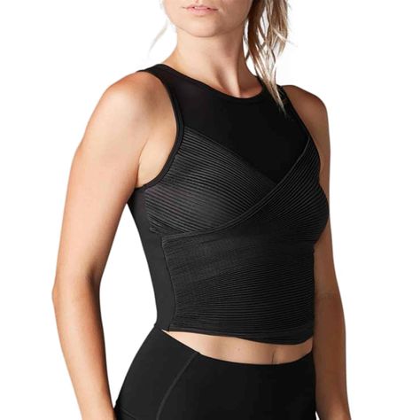 Pleated Bra Tank Negro-0