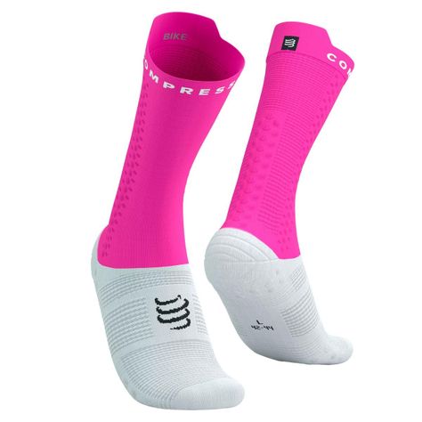 Calcetín Pro Racing Socks v4.0 Bike Rosado Compressport-0