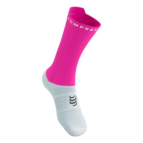 Calcetín Pro Racing Socks v4.0 Bike Rosado Compressport-1