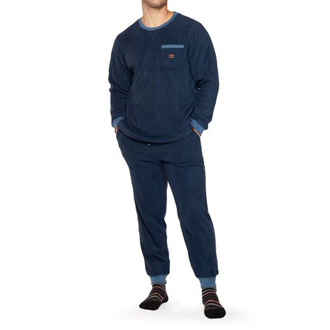Pijama Polar Térmico Azul Heat Holders-1