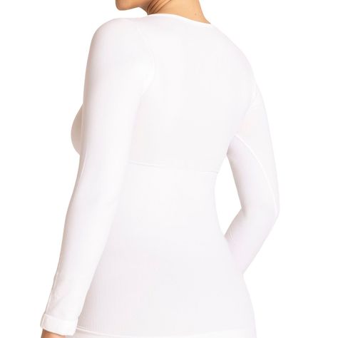 Polera Faja Manga Larga Blanco-1