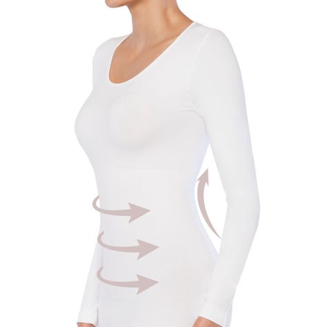 Polera Faja Manga Larga Blanco-2