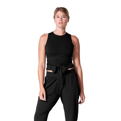 Polera Wrap Around Tank Negro Tavi-0