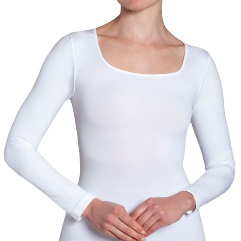 Polera Manga Larga Escote Cuadrado Blanco-4