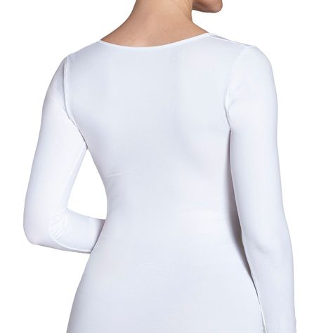 Polera Manga Larga Escote Cuadrado Blanco-5
